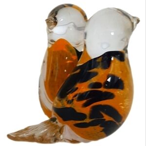 2003 Malta Mdina Signed Art Glass Lovebirds